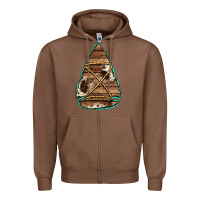 Chestnut cowhide wooden arrowhead Zipper Hoodie - Jasminsmagicworld