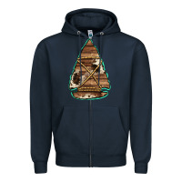Navy cowhide wooden arrowhead Zipper Hoodie - Jasminsmagicworld