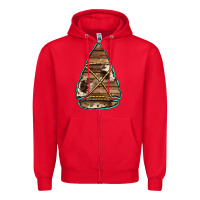 Red cowhide wooden arrowhead Zipper Hoodie - Jasminsmagicworld