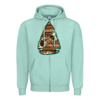 Seafoam cowhide wooden arrowhead Zipper Hoodie - Jasminsmagicworld