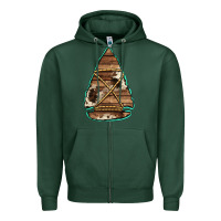 Sports Green cowhide wooden arrowhead Zipper Hoodie - Jasminsmagicworld