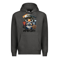 Charcoal Heather pilot life gnome Premium Hoodie - BarkalooDesign