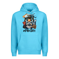 Ocean Blue pilot life gnome Premium Hoodie - BarkalooDesign