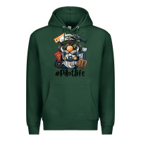 Sports Green pilot life gnome Premium Hoodie - BarkalooDesign