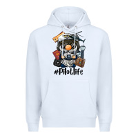 White pilot life gnome Premium Hoodie - BarkalooDesign