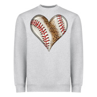 Heather Grey baseball heart Heavyweight Sweatshirt - HRA Design Shop