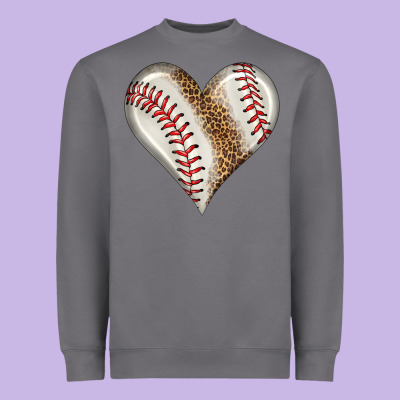 Baseball Heart Heavyweight Sweatshirt Designed By Hra Design Shop