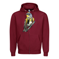 Burgundy yellow rumped warbler Zipper Hoodie - LillyAllenDesigns