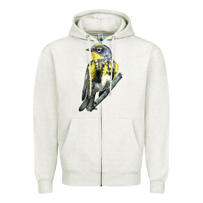 Yellow Rumped Warbler Zipper Hoodie by LillyAllenDesigns | Teevron