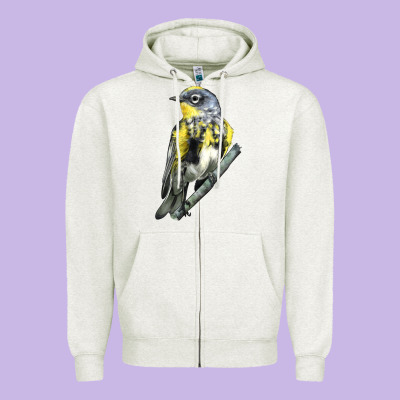 Yellow Rumped Warbler Zipper Hoodie Designed By Lillyallendesigns