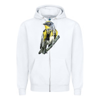 White yellow rumped warbler Zipper Hoodie - LillyAllenDesigns