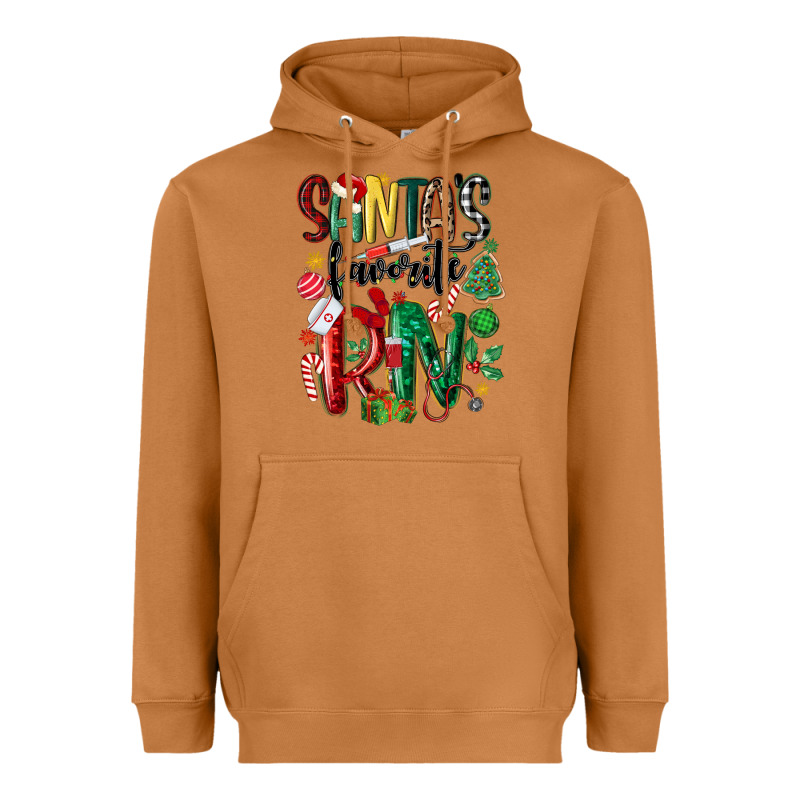 Santas Favorite Registered Nurse Heavyweight Hoodie by MaliasSmallBusiness | Teevron