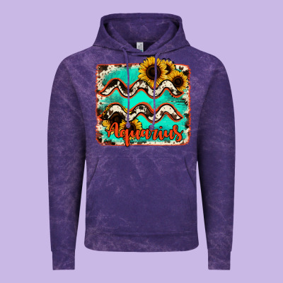 Aquarius Turquoise Cowhide Vintage Hoodie Designed By Ranaportraitstore