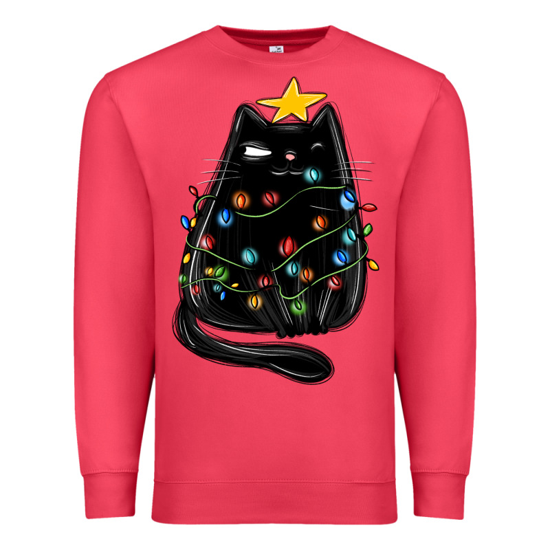 Christmas Cat With Lights Premium Sweatshirt by MaliasSmallBusiness | Teevron