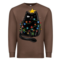 Chestnut christmas cat with lights Premium Sweatshirt - MaliasSmallBusiness