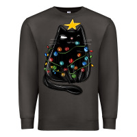 Smoke christmas cat with lights Premium Sweatshirt - MaliasSmallBusiness