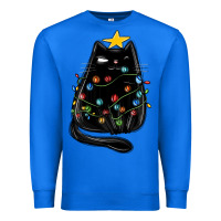 True Royal christmas cat with lights Premium Sweatshirt - MaliasSmallBusiness