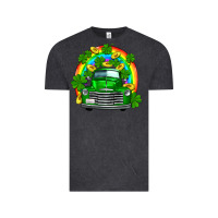 Vintage Black st patricks shamrock gold rainbow truck Vintage Tee - FaDigitalArtStudio