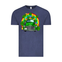 Vintage Denim st patricks shamrock gold rainbow truck Vintage Tee - FaDigitalArtStudio
