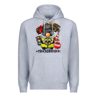 Heather Grey truck driver life gnome Premium Hoodie - BarkalooDesign