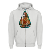 Dove Grey cowhide rusty arrowhead Zipper Hoodie - Jasminsmagicworld