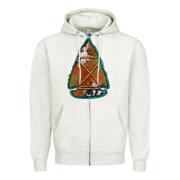 Oatmeal Heather cowhide rusty arrowhead Zipper Hoodie - Jasminsmagicworld