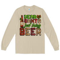 Mushroom dear santa just bring a beer with a beer bottle Long Sleeve Tee - AdoDesignShop