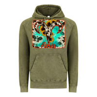 Vintage Olive aries turquoise cowhide Vintage Hoodie - RanaPortraitStore