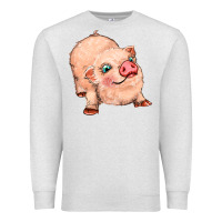 Oatmeal Heather pig Premium Sweatshirt - MaliasSmallBusiness
