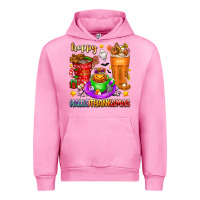 Fuchsia Pink Happy Hallothanksmas coffee cups Urban Hoodie - texasbilliewilder