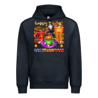 Navy Happy Hallothanksmas coffee cups Urban Hoodie - texasbilliewilder