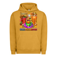 Pigment Peanut Butter Happy Hallothanksmas coffee cups Urban Hoodie - texasbilliewilder