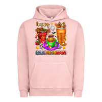Pigment Salmon Happy Hallothanksmas coffee cups Urban Hoodie - texasbilliewilder