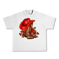 Lunar Rock valentines day cowboy boots red  and roses Urban Heavy Tee - AdoDesignShop
