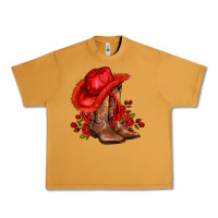 Peanut Butter valentines day cowboy boots red  and roses Urban Heavy Tee - AdoDesignShop