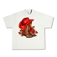 Pistachio valentines day cowboy boots red  and roses Urban Heavy Tee - AdoDesignShop