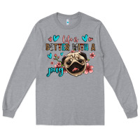 Heather Grey life is better with a pug Long Sleeve Tee - Jasminsmagicworld