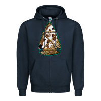 Navy cowhide leopard arrowhead Zipper Hoodie - Jasminsmagicworld