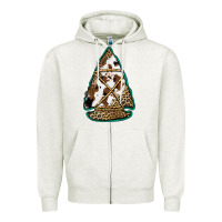 Oatmeal Heather cowhide leopard arrowhead Zipper Hoodie - Jasminsmagicworld