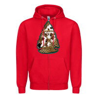 Red cowhide leopard arrowhead Zipper Hoodie - Jasminsmagicworld