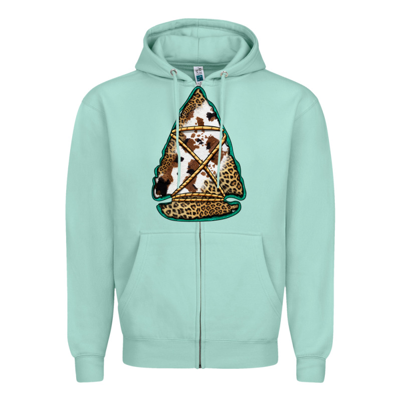 Cowhide Leopard Arrowhead Zipper Hoodie by Jasminsmagicworld | Teevron