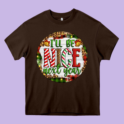 Christmas I'll Be Nice Next Year Heavy Core Tee Designed By Artiststas