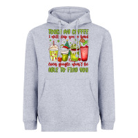 Heather Grey christmas characters coffee cups Heavyweight Hoodie - MaliasSmallBusiness
