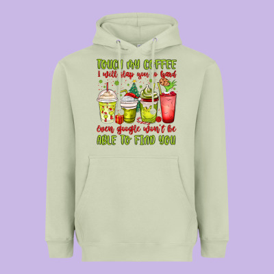 Christmas Characters Coffee Cups Heavyweight Hoodie Designed By Maliassmallbusiness