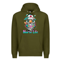 Army Green nurse life  gnome Premium Hoodie - BarkalooDesign