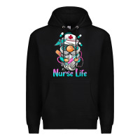 Black nurse life  gnome Premium Hoodie - BarkalooDesign
