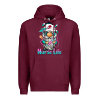 Burgundy nurse life  gnome Premium Hoodie - BarkalooDesign