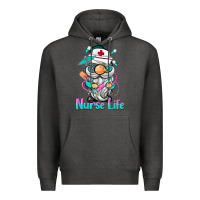 Charcoal Heather nurse life  gnome Premium Hoodie - BarkalooDesign