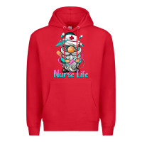 Red nurse life  gnome Premium Hoodie - BarkalooDesign