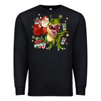 Black Christmas dinosaur Premium Sweatshirt - MaliasSmallBusiness